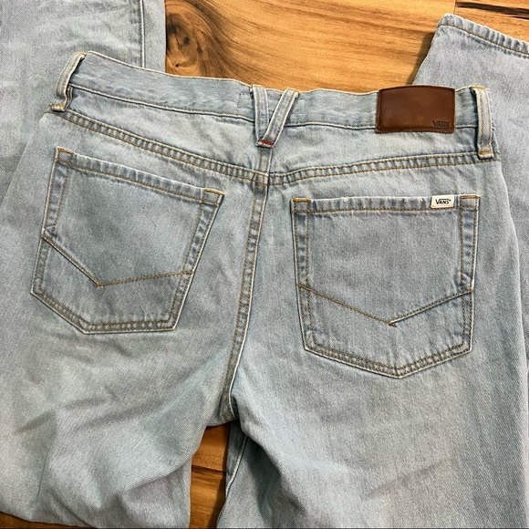 Vans Jeans Juniors Size 7 Cropped Mid Rise Light Blue Fade - Picture 7 of 12